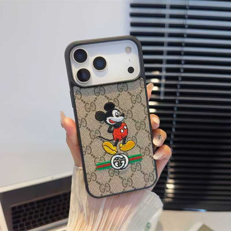 Gucci 刺繍 素材 Mickey  iphone 16ケース